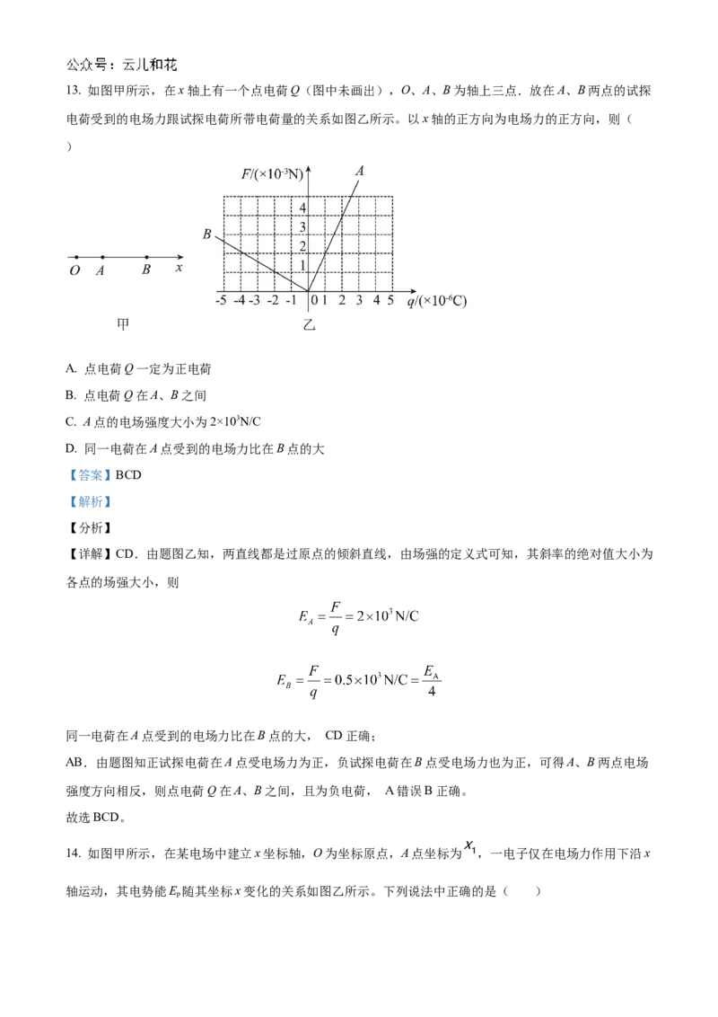 北京市海淀区北京理工大学附属中学2024-2025学年高二上学期10月月考物理试题Word版含解析_2024年10月试卷_1030北京理工大学附属中学2024-2025学年高二上学期10月月考