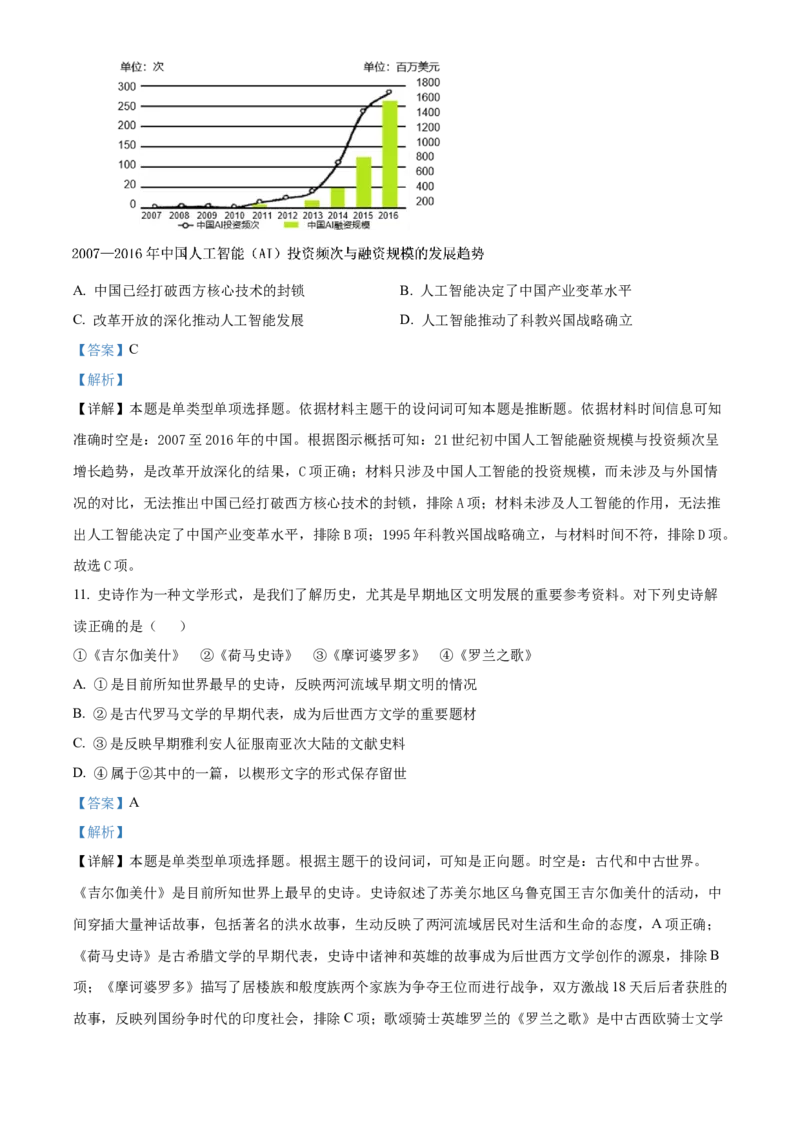安徽省六安第一中学2023-2024学年高二下学期7月期末考试历史Word版含解析_2024-2025高三（6-6月题库）_2024年07月试卷_240722安徽省六安第一中学2023-2024学年高二下学期7月期末考试