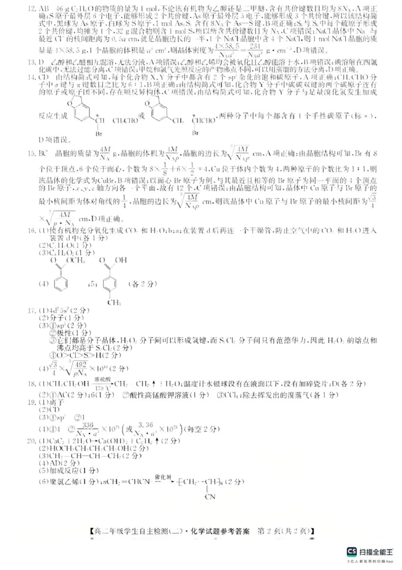 山东省菏泽市鄄城县第一中学2024-2025学年高二下学期4月月考化学试题（图片版，含解析）_2024-2025高二（7-7月题库）_2025年05月试卷
