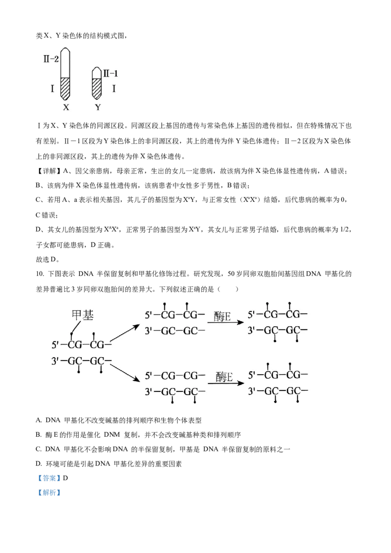 天津市河北区2024-2025学年高三上学期11月期中质量检测生物试题Word版含解析_2024-2025高三（6-6月题库）_2024年12月试卷_1201天津市河北区2024-2025学年高三上学期11月期中考试（全科）