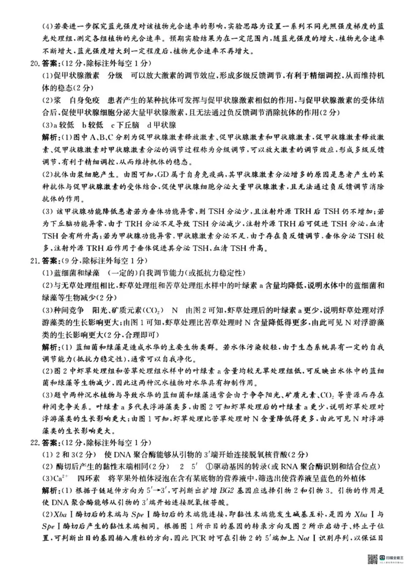 河北省2024-2025学年高三省级联测考试生物试题+答案_2024-2025高三（6-6月题库）_2024年10月试卷_1003河北省2024-2025学年高三省级联测考试