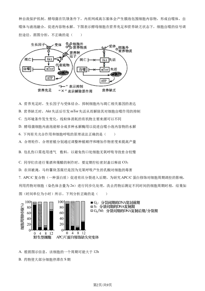 精品解析：江西省景德镇市2023-2024学年高三上学期第一次质量检测生物试题（原卷版）(1)_2023年11月_0211月合集_2024届江西省景德镇市高三上学期第一次质量检测