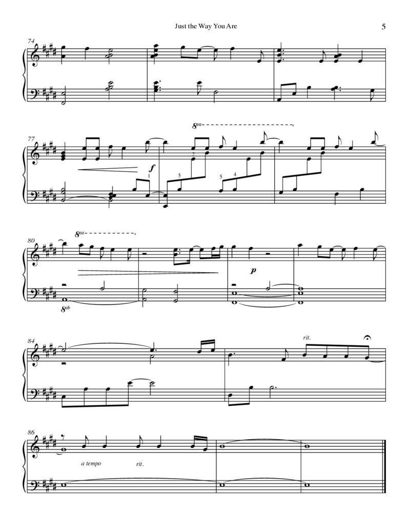 JonSchmidt-JustTheWayYouAre_一万首著名钢琴曲谱哈农贝多芬合集视频教学电子版高清无水印可打印_1古典钢琴知名音乐家谱_乔恩施密特钢琴谱全集