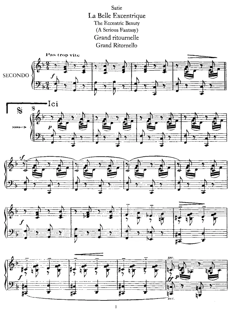 LaBelleExcentrique(4Hands)_一万首著名钢琴曲谱哈农贝多芬合集视频教学电子版高清无水印可打印_1古典钢琴知名音乐家谱_萨蒂钢琴谱全集_四手连弹