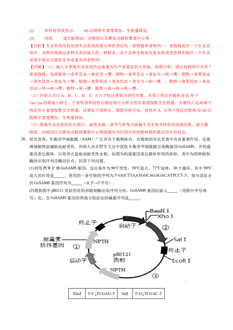 八省2025届高三&ldquo;八省联考&rdquo;考前猜想卷生物（16+5）全解全析_2024-2025高三（6-6月题库）_2025年01月试卷_01012025届高三&ldquo;八省联考&rdquo;考前猜想卷