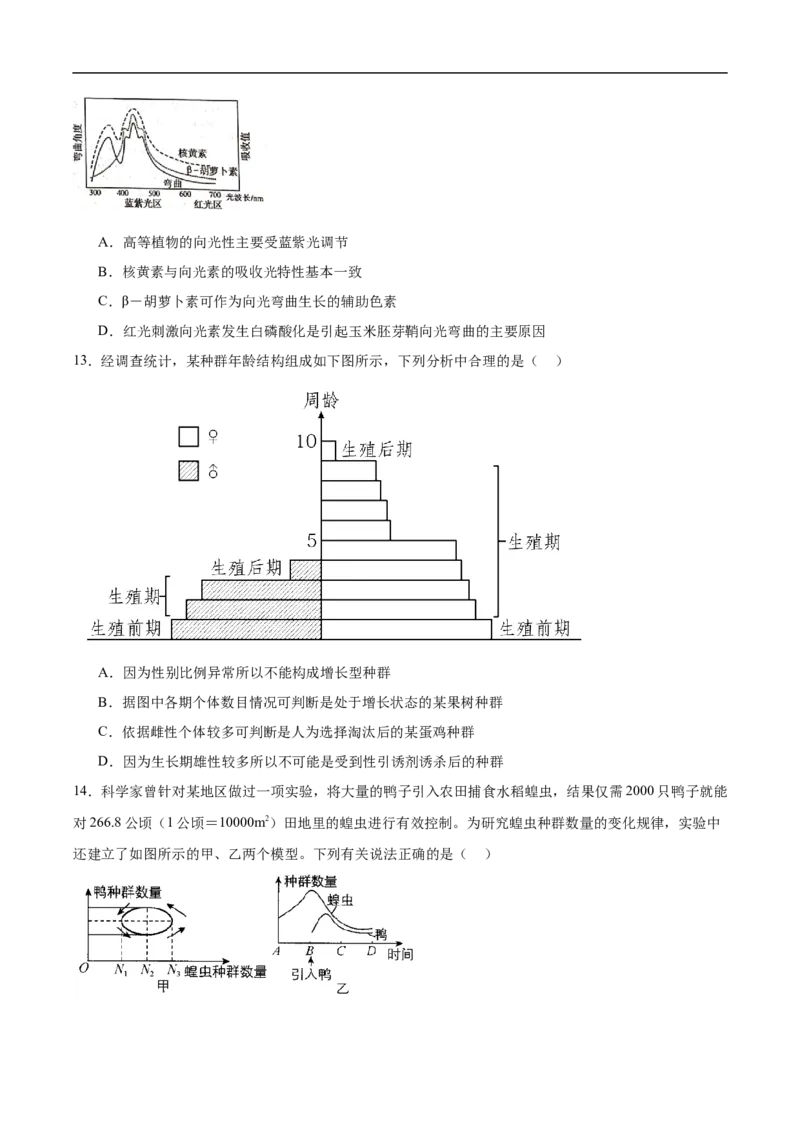 湖北省随州市部分高中2025-2026学年高二上学期期末联考生物试卷（含答案）_2024-2025高二（7-7月题库）_2026年1月高二_260131湖北省随州市部分高中2025-2026学年高二上学期期末联考