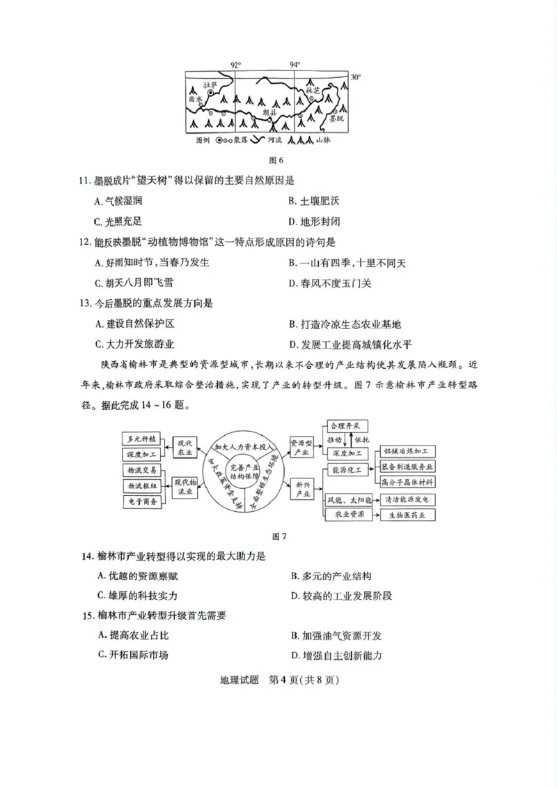 山西省晋中市2024-2025学年高二上学期1月期末地理试题_2024-2025高二（7-7月题库）_2025年03月试卷_0314山西省晋中市2024-2025学年高二上学期期末考试