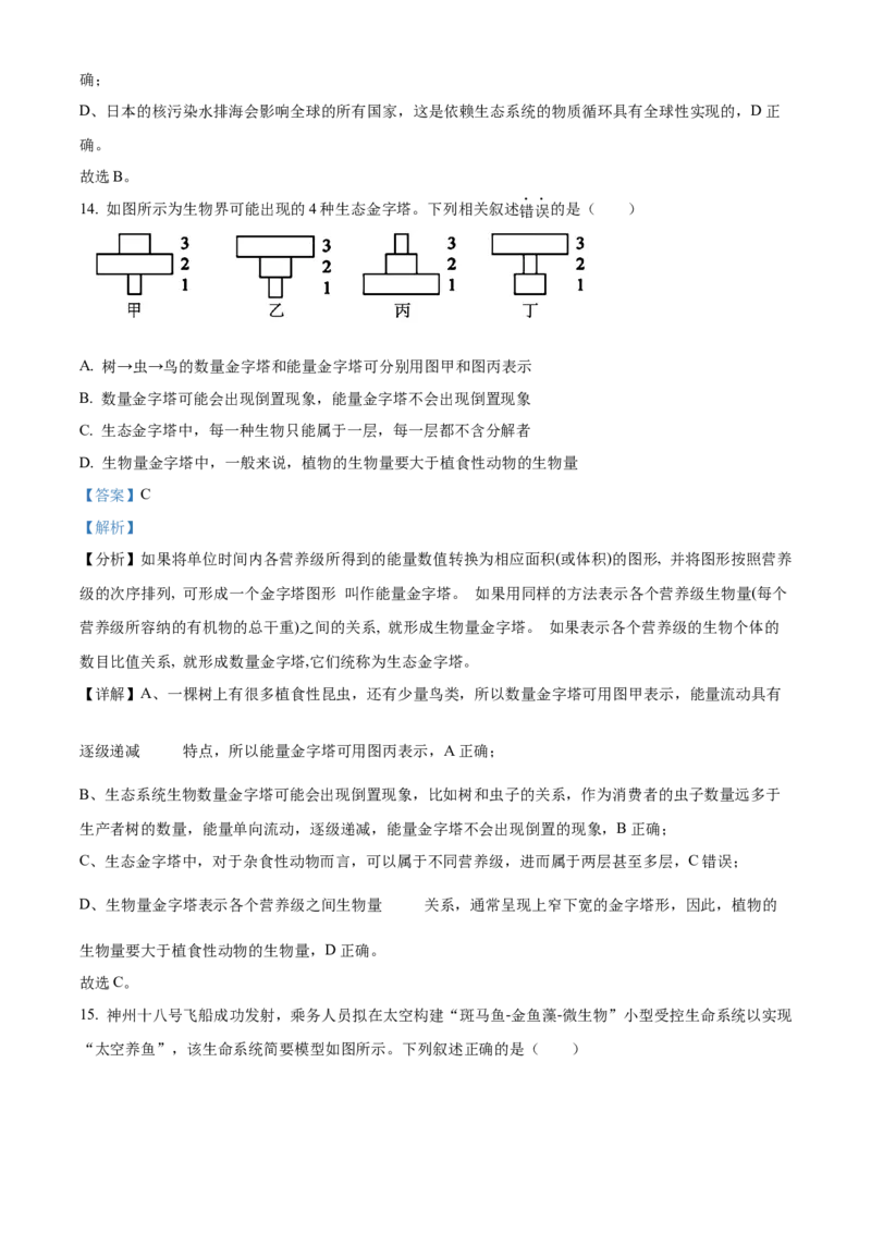 江苏省连云港市灌南县2024-2025学年高二上学期11月期中生物试题Word版含解析_2024-2025高二（7-7月题库）_2024年12月试卷_1213江苏省连云港市灌南县2024-2025学年高二上学期11月期中考试
