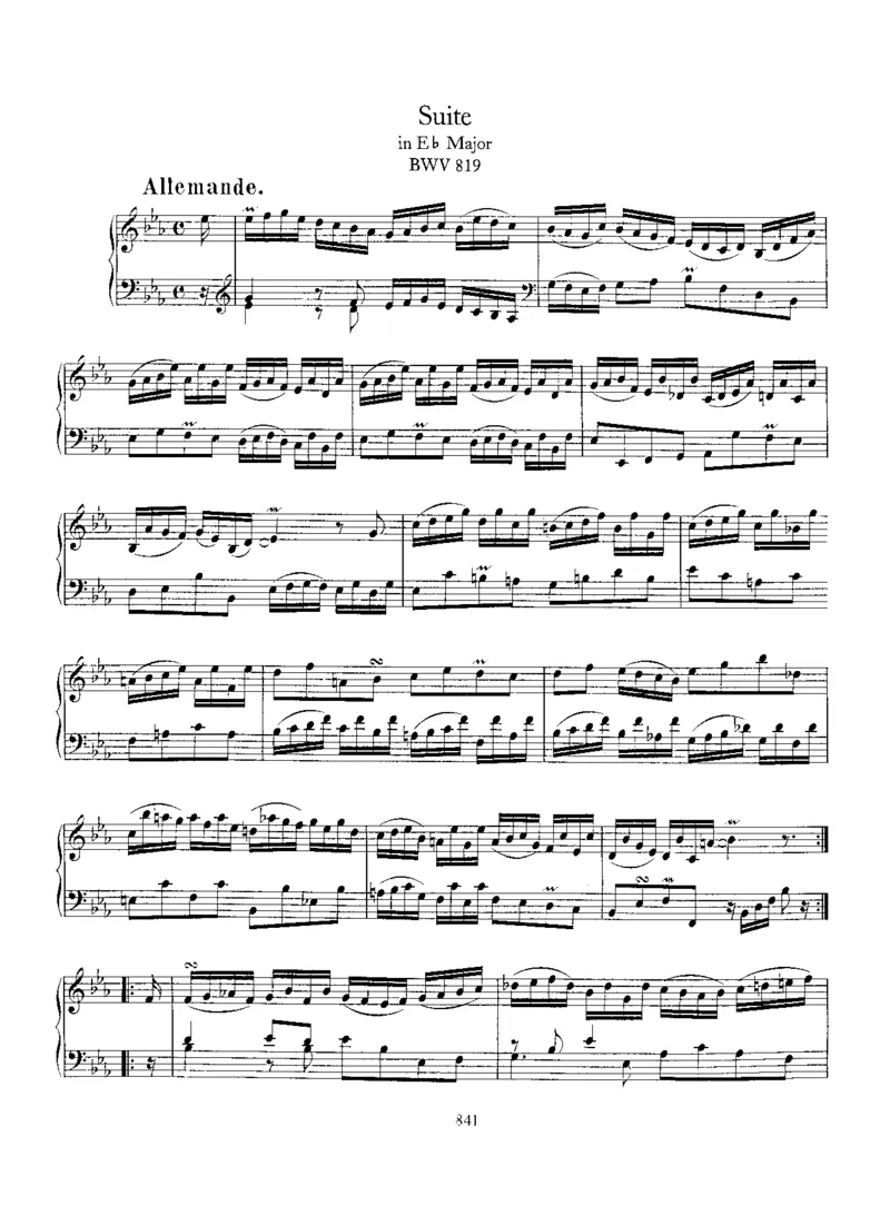 SuiteinEb,BWV819_一万首著名钢琴曲谱哈农贝多芬合集视频教学电子版高清无水印可打印_1古典钢琴知名音乐家谱_巴赫钢琴谱全集_其他