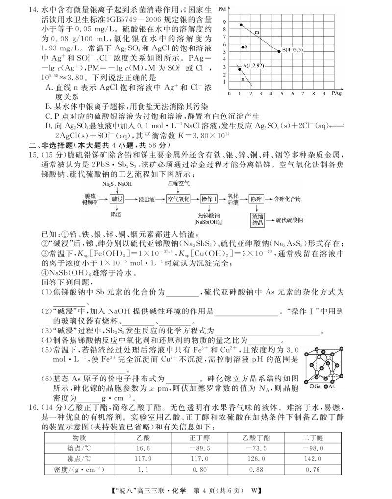 安徽省&ldquo;皖南八校&rdquo;2025届高三第三次大联考化学_2024-2026高三（6-6月题库）_2025年04月试卷_0420安徽省2025届皖南八校高三第三次大联考
