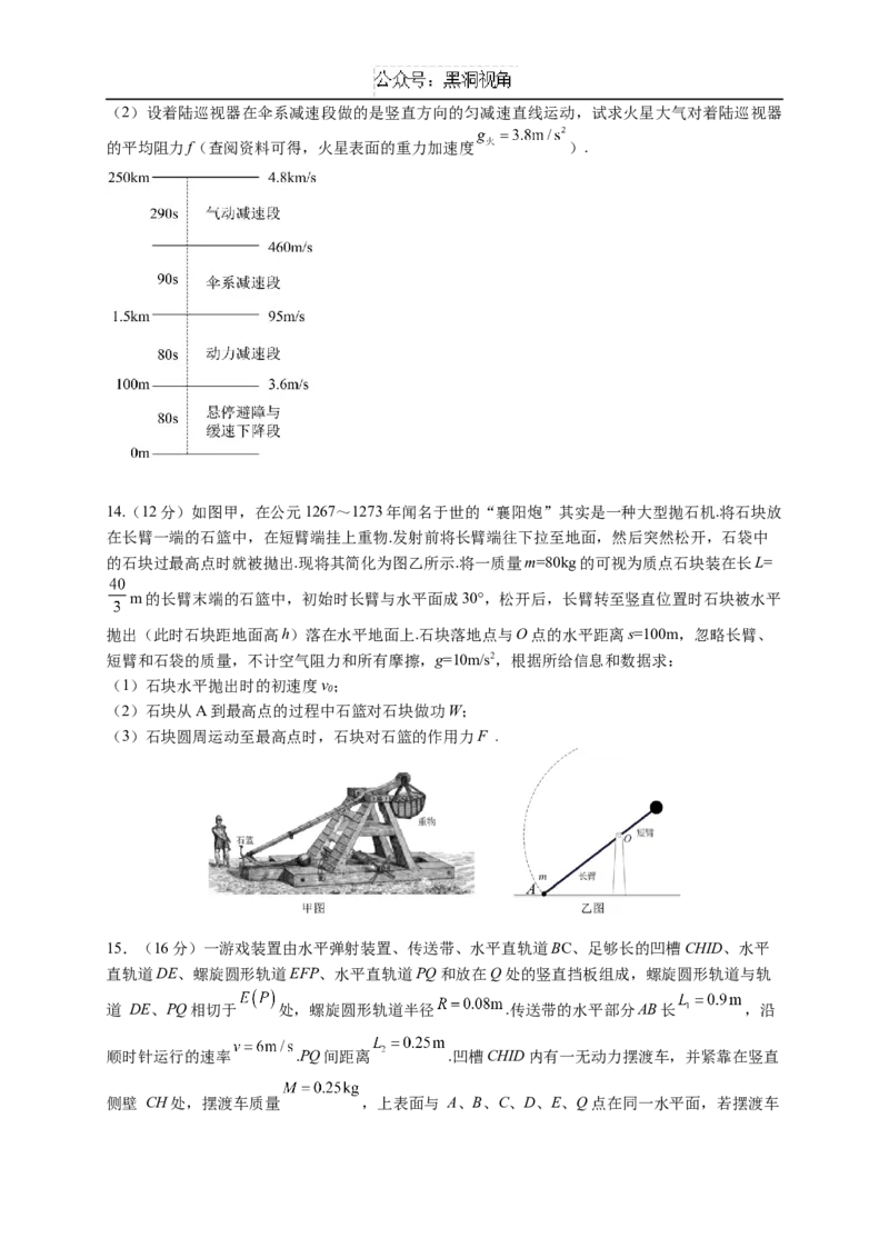 广东省深圳市高级中学2024-2025学年高三上学期10月第一次诊断测试物理Word版含解析_2024-2025高三（6-6月题库）_2024年10月试卷
