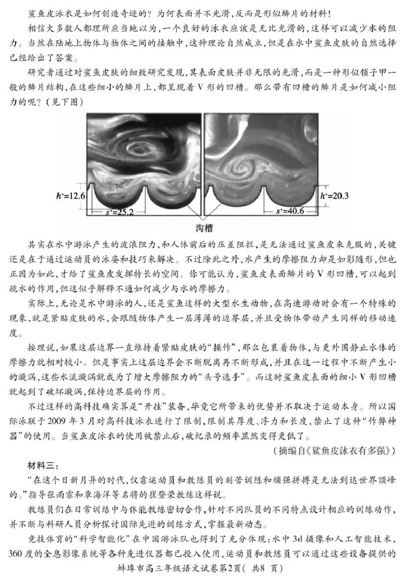安徽省蚌埠市2025届高三上学期调研性考试语文+答案_2024-2025高三（6-6月题库）_2024年08月试卷_0831安徽省蚌埠市2025届高三上学期开学调研考试