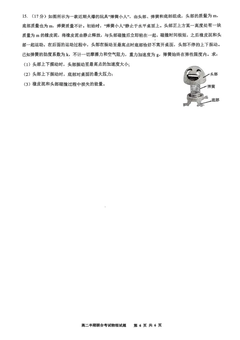 四川省泸州市泸县高中共同体2024-2025学年高二下学期4月期中联考试题物理PDF版含答案_2024-2025高二（7-7月题库）_2025年05月试卷