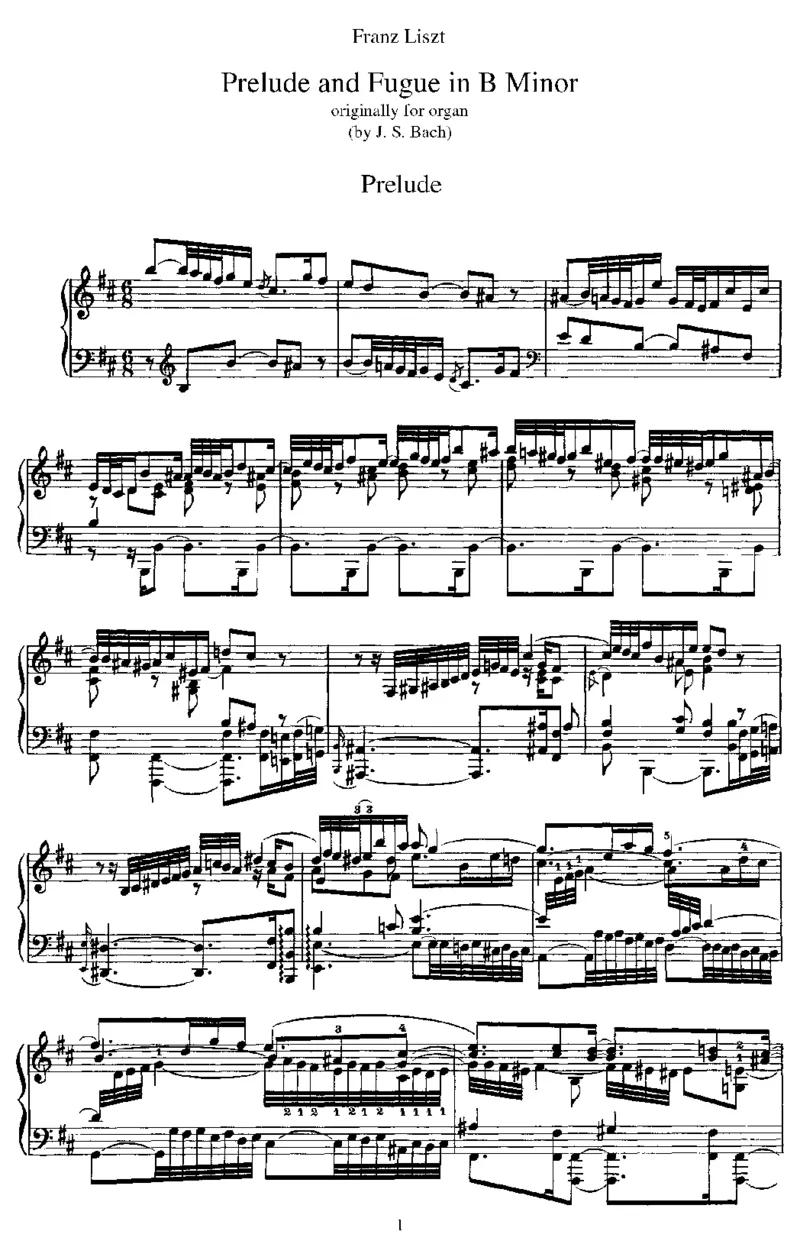 PreludeandFugueinb,BWV544(Bach)_一万首著名钢琴曲谱哈农贝多芬合集视频教学电子版高清无水印可打印_1古典钢琴知名音乐家谱_李斯特钢琴谱全集_改编巴赫