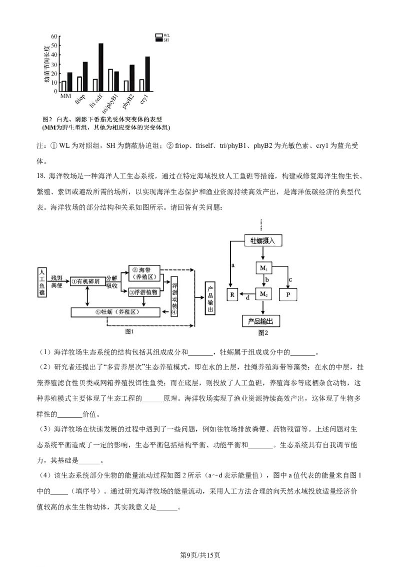 安徽省皖中名校联盟+2023&mdash;2024学年高二下学期期末考试生物试题_2024-2025高三（6-6月题库）_2024年07月试卷_240715安徽省智学大联考皖中联盟（合肥八中）2023-2024学年高二下学期期末考试