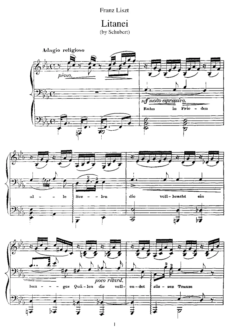 Litanei(Schubert)_一万首著名钢琴曲谱哈农贝多芬合集视频教学电子版高清无水印可打印_1古典钢琴知名音乐家谱_李斯特钢琴谱全集_改编舒伯特