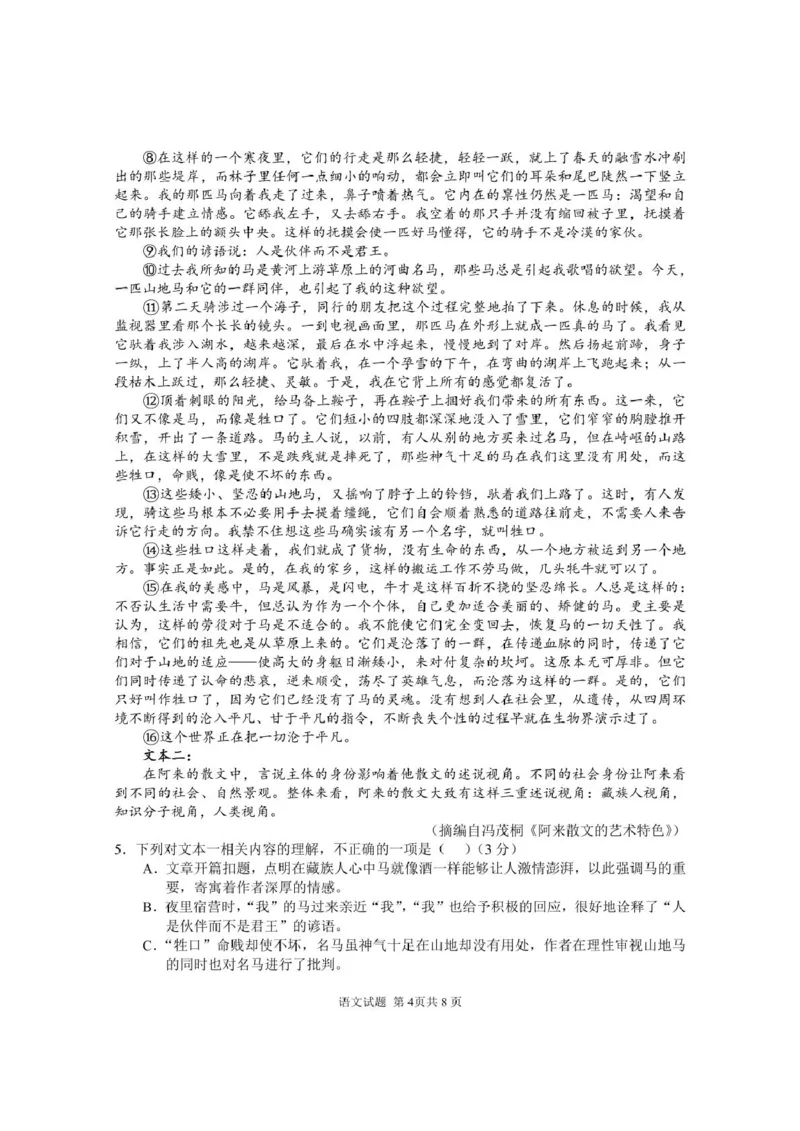 安徽师范大学附属中学2025-2026学年高二上学期期中考试语文PDF版含解析_2024-2025高二（7-7月题库）_2026年1月高二_260112安徽师范大学附属中学2025-2026学年高二上学期期中考试