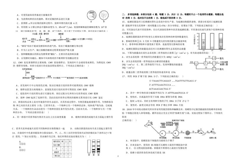 江苏省前黄高级中学2024-2025学年高三上学期期初检测试题生物Word版含答案_2024-2025高三（6-6月题库）_2024年09月试卷_0920江苏省前黄高级中学2024-2025学年高三上学期期初检测