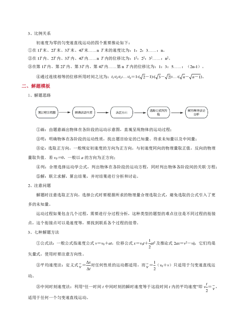 模板01直线运动（四大题型）（解析版）_2024-2025高三（6-6月题库）_2025年01月试卷_01012025年高考物理答题技巧与模板构建