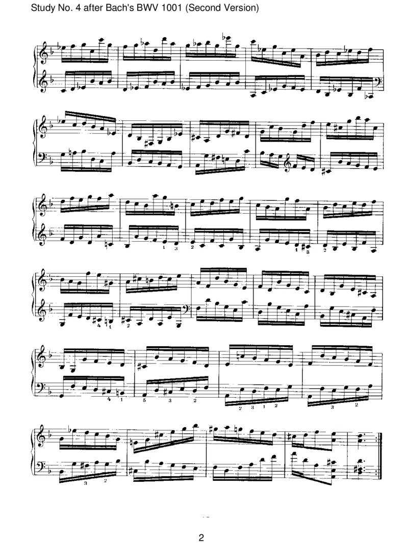 StudyNo.4afterBach'sBWV1001(SecondVersion)_一万首著名钢琴曲谱哈农贝多芬合集视频教学电子版高清无水印可打印_1古典钢琴知名音乐家谱_勃拉姆斯钢琴谱全集