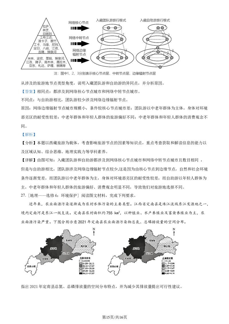精品解析：陕西省咸阳市实验中学2023-2024学年高三上学期适应性训练（一）地理试题（解析版）_2024年2月_01每日更新_21号_2024届陕西省咸阳市实验中学高三下学期适应训练（一）