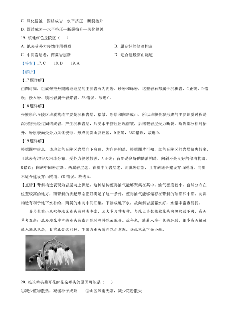 山东省济宁市育才中学2024-2025学年度高二下学期阶段性测试地理试卷（开学考）Word版含解析_2024-2025高二（7-7月题库）_2025年03月试卷