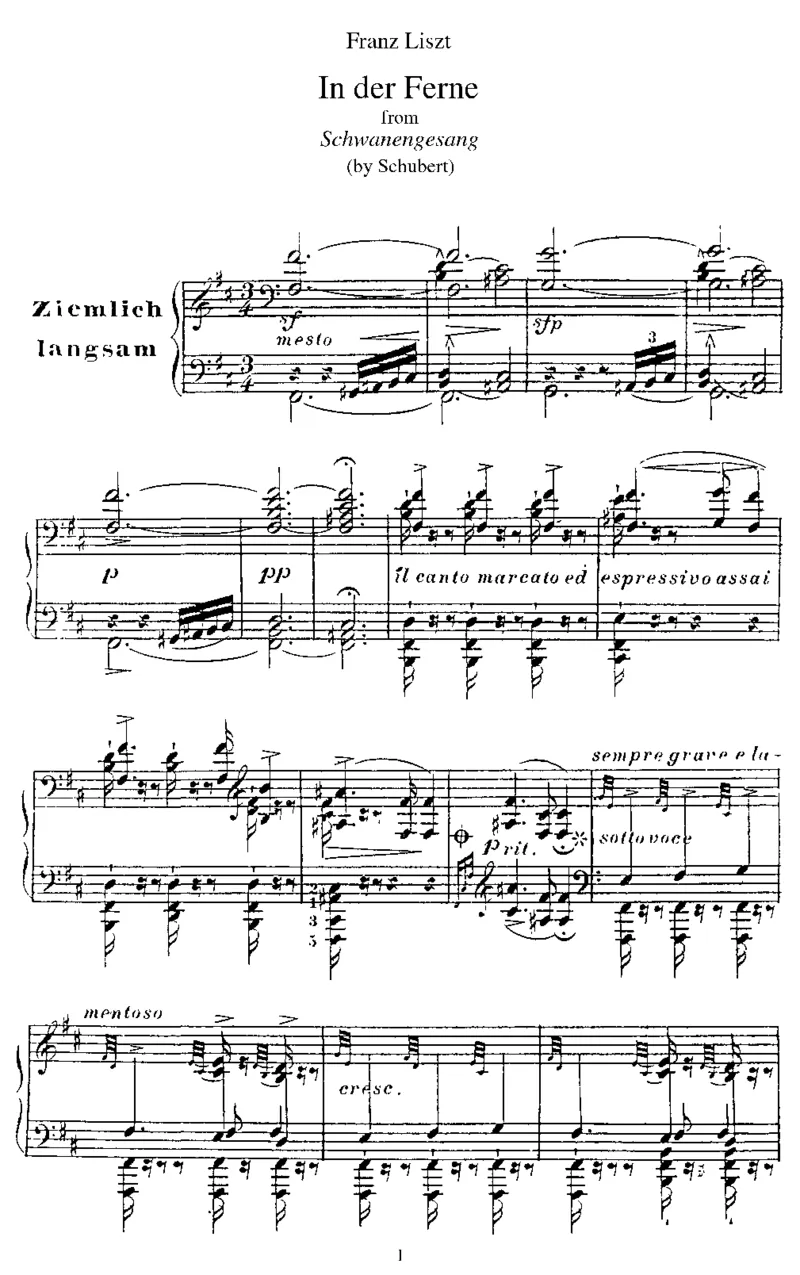 InderFerne(Schubert)_一万首著名钢琴曲谱哈农贝多芬合集视频教学电子版高清无水印可打印_1古典钢琴知名音乐家谱_李斯特钢琴谱全集_改编舒伯特