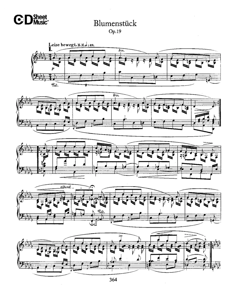 Schumann-Blumenstuck(FlowerSong),Op.19_一万首著名钢琴曲谱哈农贝多芬合集视频教学电子版高清无水印可打印_1古典钢琴知名音乐家谱_舒曼钢琴谱全集_WORKS