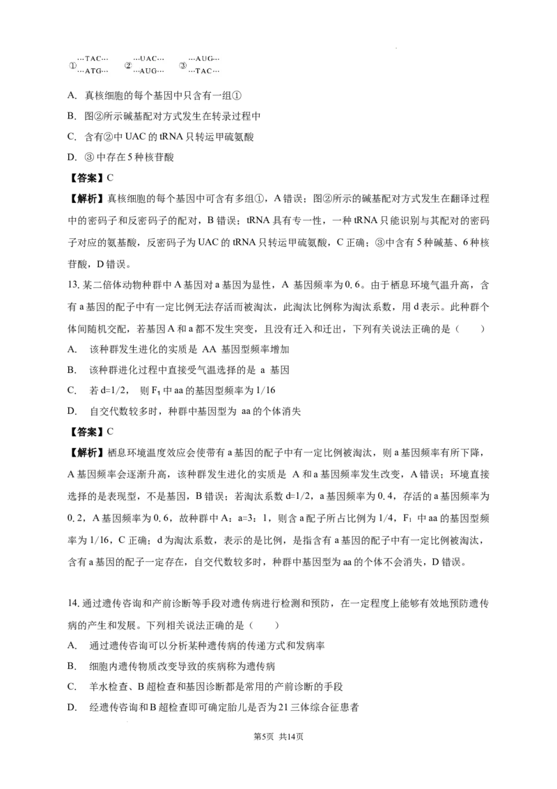2025-2025学年度高二上学期第一次月考生物试卷解析_2025年10月高二试卷_251023吉林省白城市第一中学2025-2026学年高二上学期第一次月考
