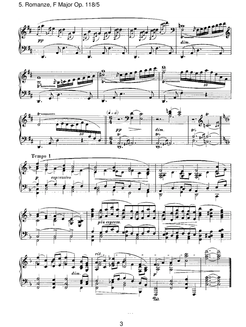Romanze,FMajorOp.118_5_一万首著名钢琴曲谱哈农贝多芬合集视频教学电子版高清无水印可打印_1古典钢琴知名音乐家谱_勃拉姆斯钢琴谱全集_III.ShorterWorks_SixPianoPiecesOp.118