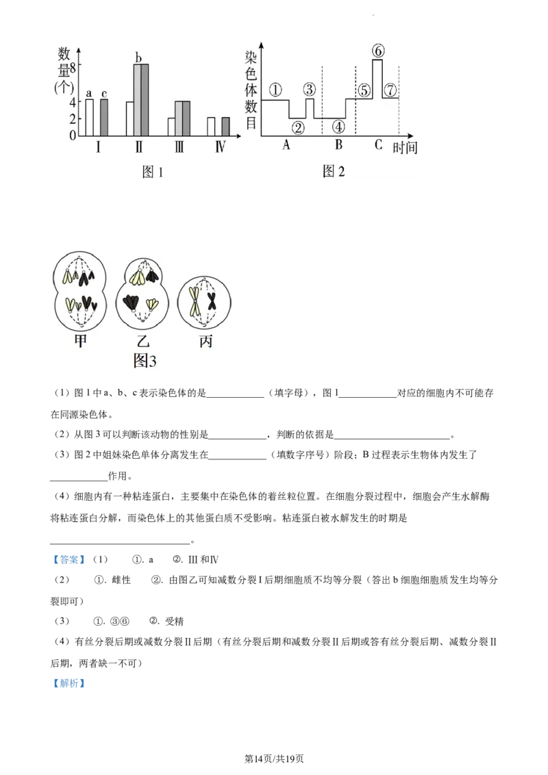 精品解析：甘肃省张掖市民乐县一中2023-2024学年高三上学期第二次诊断（期中）考试生物试题（解析版）(1)_2023年11月_0211月合集_2024届甘肃省民乐县第一中学高三上学期第二次诊断考试