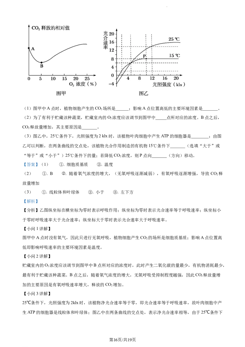 精品解析：甘肃省张掖市民乐县一中2023-2024学年高三上学期第二次诊断（期中）考试生物试题（解析版）(1)_2023年11月_0211月合集_2024届甘肃省民乐县第一中学高三上学期第二次诊断考试