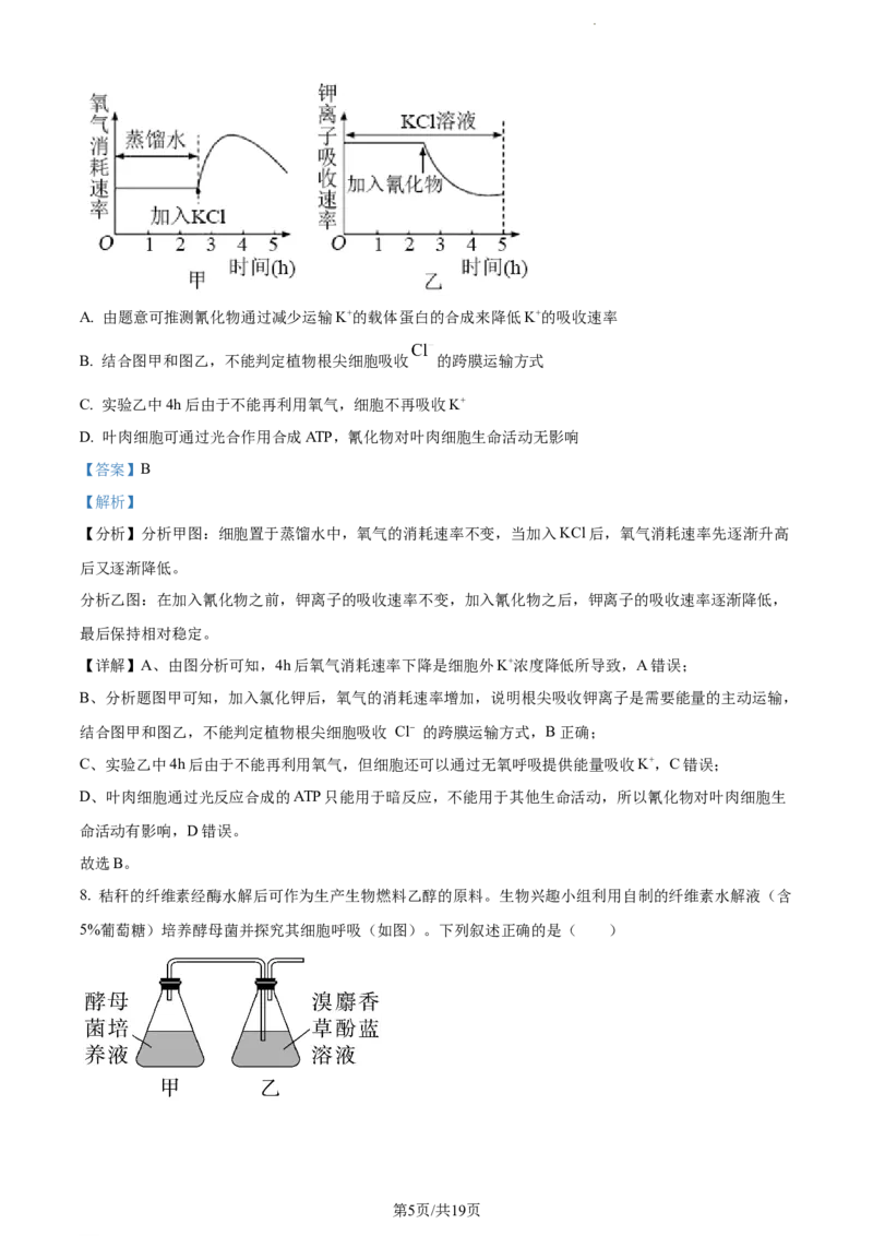 精品解析：甘肃省张掖市民乐县一中2023-2024学年高三上学期第二次诊断（期中）考试生物试题（解析版）(1)_2023年11月_0211月合集_2024届甘肃省民乐县第一中学高三上学期第二次诊断考试