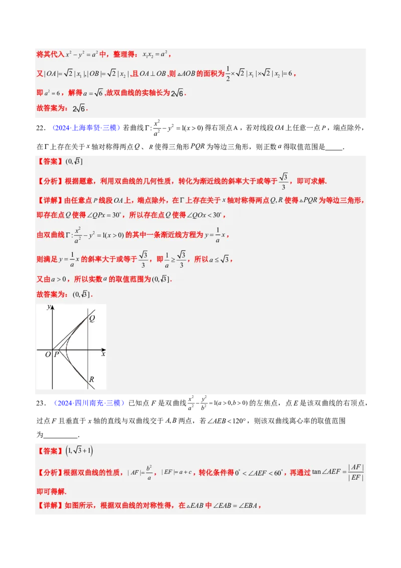 专题16双曲线（1大考向真题解读）-解析版_2024-2025高三（6-6月题库）_2024年08月试卷_08202025版《真题题源解密-专题分类》数学