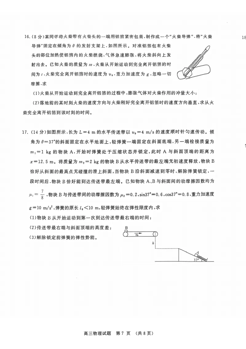 山东名校考试联盟2024-2025学年高三上学期期中检测物理试题（含答案）_2024-2025高三（6-6月题库）_2024年11月试卷_11152025届山东名校考试联盟高三上学期期中检测（全科）