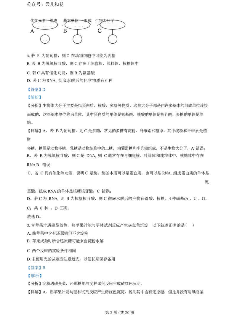 广东省广州三校（广铁一中、广州外国语学校、广州大学附属中学）2023-2024学年高二下学期期末考试+生物_2024-2025高二（7-7月题库）_2024年07月试卷