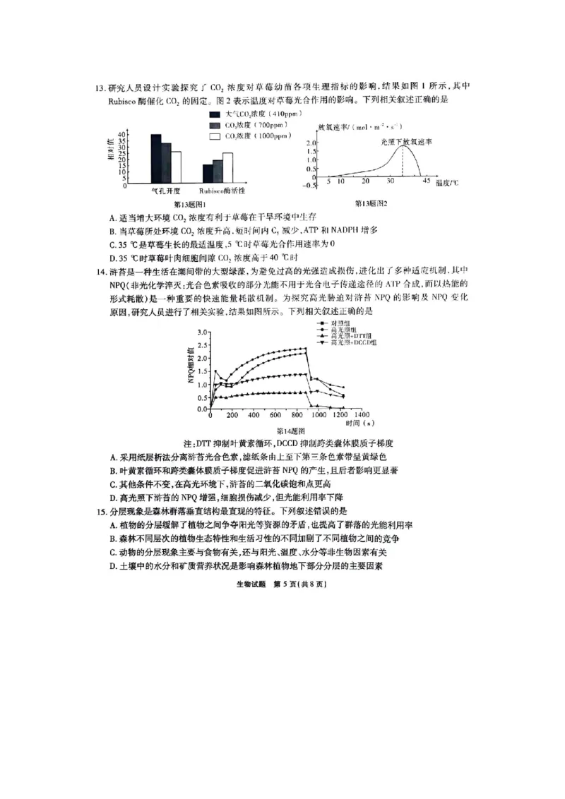 重庆市南开中学2023-2024学年高三下2月月考生物试题_2024年2月_01每日更新_21号_2024届重庆市南开中学高三第六次质量检测_重庆市南开中学高2024届高三第六次质量检测生物