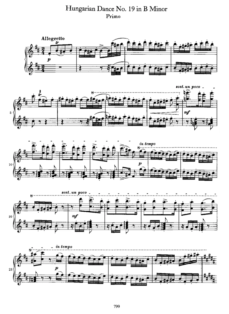 HungarianDanceNo19inb_一万首著名钢琴曲谱哈农贝多芬合集视频教学电子版高清无水印可打印_1古典钢琴知名音乐家谱_勃拉姆斯钢琴谱全集_匈牙利舞曲四手联弹版