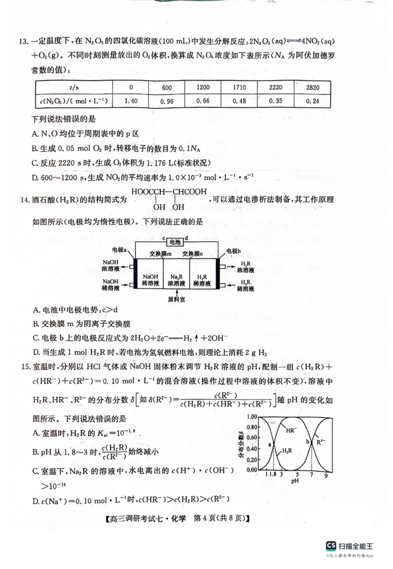 河南省TOP二十名校2024届高三上学期调研考试（七）化学(1)_2023年11月_01每日更新_29号_2024届河南省TOP二十名校高三上学期调研考试（七）