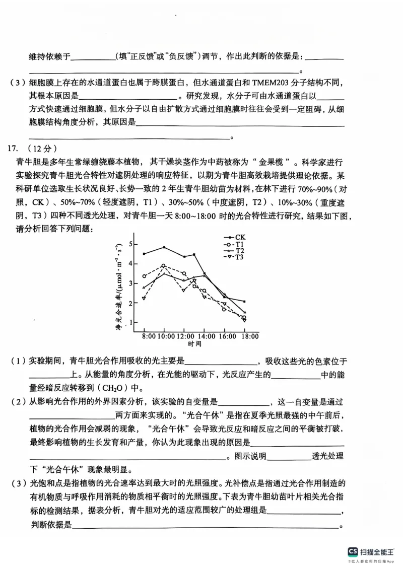 安徽省A10联盟2024-2025学年高三上学期11月月考生物试题_2024-2025高三（6-6月题库）_2024年11月试卷_1116安徽A10联盟2025届高三上学期11月段考（全科）_安徽A10联盟2025届高三上学期11月段考生物
