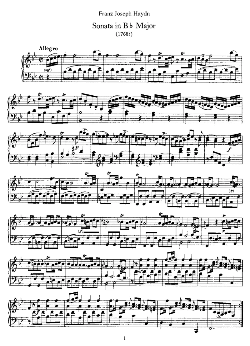 PianoSonataNo17inBb_NoRestriction_一万首著名钢琴曲谱哈农贝多芬合集视频教学电子版高清无水印可打印_1古典钢琴知名音乐家谱_海顿钢琴谱全集_奏鸣曲