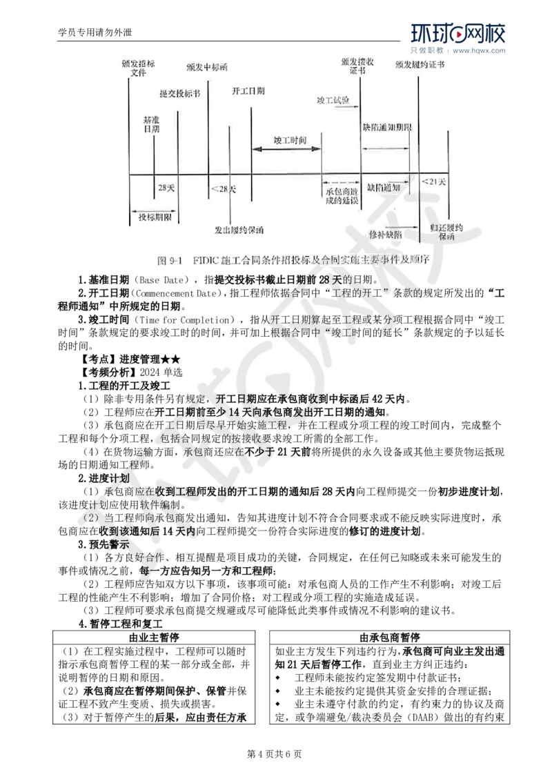 WM_37.第九章第一节FIDIC施工合同条件（一）_监理工程师_2025监理工程师_2025年监理工程师-各大机构_2025年监理-合同_机构1-HQ_01.精讲班-沈.磊_讲义
