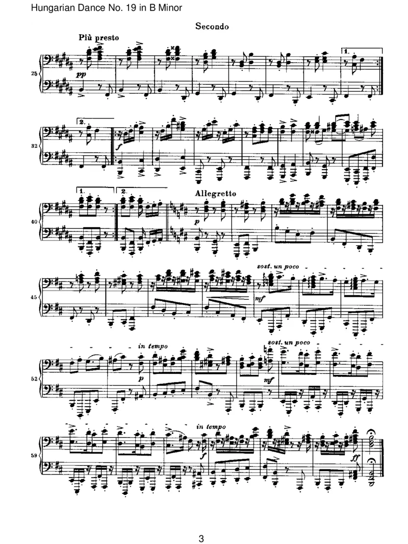 HungarianDanceNo.19inBMinor_一万首著名钢琴曲谱哈农贝多芬合集视频教学电子版高清无水印可打印_1古典钢琴知名音乐家谱_勃拉姆斯钢琴谱全集_VI.PianoWorksforFourHands