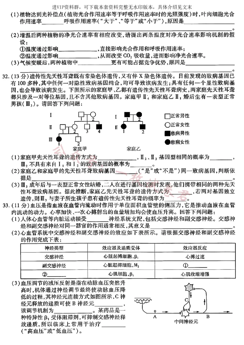 理综2023年东北三省三校高三第一次模拟考试试题（哈师大附中、东北师大附中、辽宁省实验中学）(2)_2024年2月_022月合集