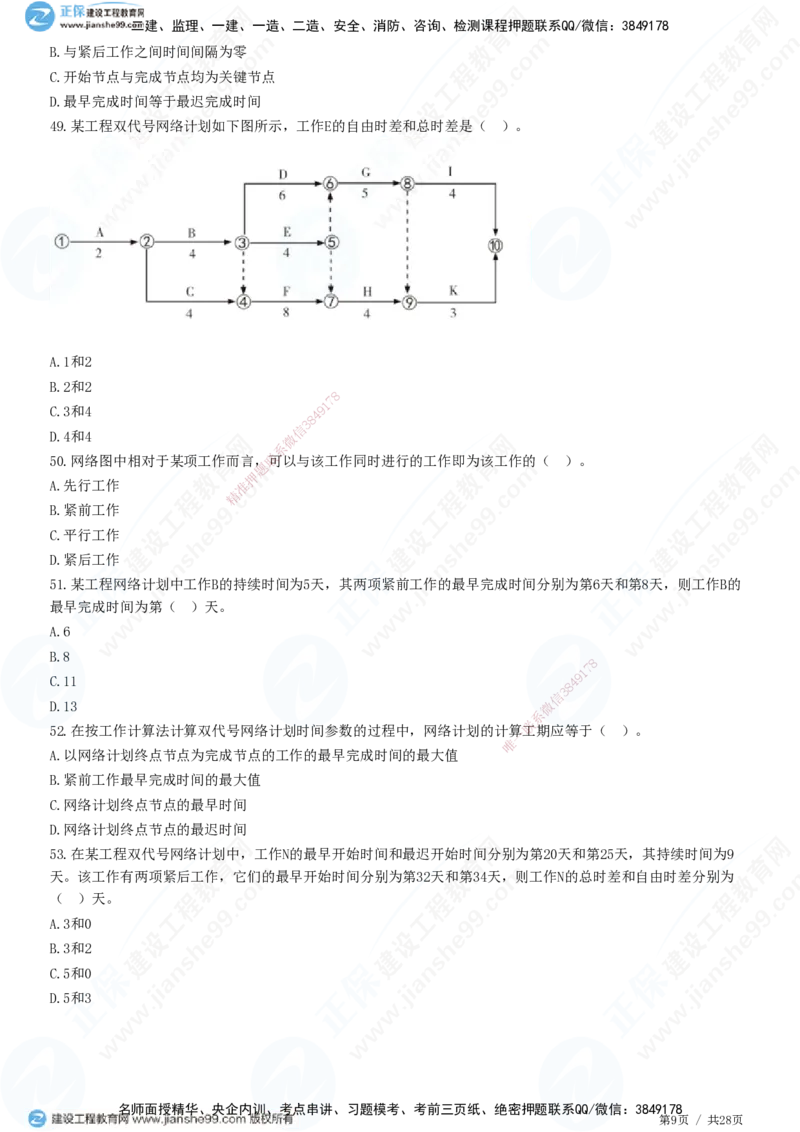 JG-土建控制-进度高阶习题-李娜_监理工程师_2025监理工程师_2025年监理工程师SVIP_2025年监理土建控制SVIP_05-考前密训✿央企特训✿机构普押_06-控制《高阶习题》JG