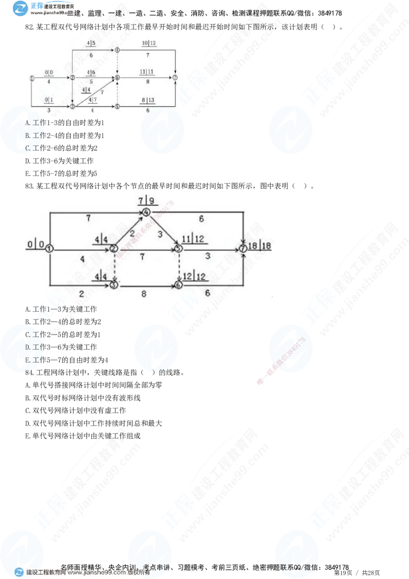 JG-土建控制-进度高阶习题-李娜_监理工程师_2025监理工程师_2025年监理工程师SVIP_2025年监理土建控制SVIP_05-考前密训✿央企特训✿机构普押_06-控制《高阶习题》JG