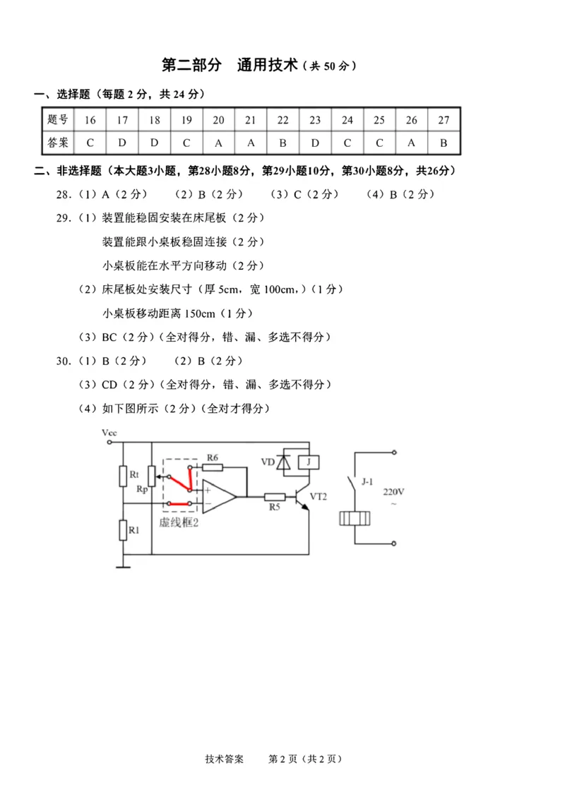 技术试题答案_2024-2025高二（7-7月题库）_2024年07月试卷_0703浙江省绍兴市2023-2024学年高二下学期6月期末调测考试_浙江省绍兴市2023-2024学年高二下学期6月期末调测考试技术