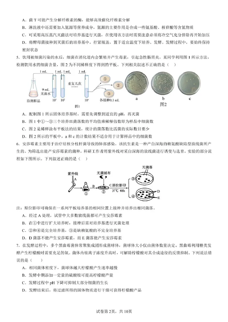 山东师范大学附属中学2024-2025学年高二下学期期中考试生物试题（扫描版有答案）_2024-2025高二（7-7月题库）_2025年05月试卷_0517山东师范大学附属中学2024-2025学年高二下学期4月期中考试