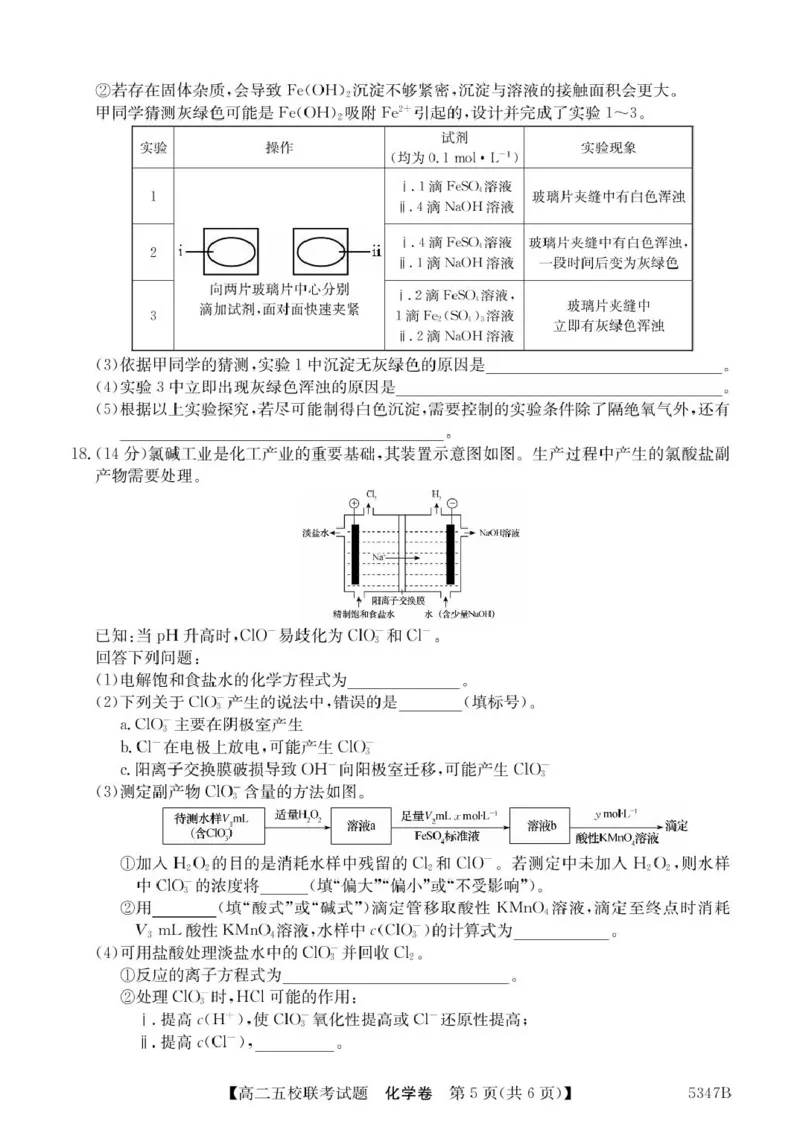 广东省惠州仲恺中学等五校2024-2025学年高二下学期4月联考化学试卷（图片版，含答案）_2024-2025高二（7-7月题库）_2025年04月试卷(1)