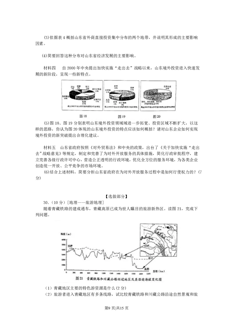 2007年山东高考文科综合真题及答案_地理高考真题试卷_旧1990-2007&middot;高考地理真题_1990-2007&middot;高考地理真题&middot;PDF_山东